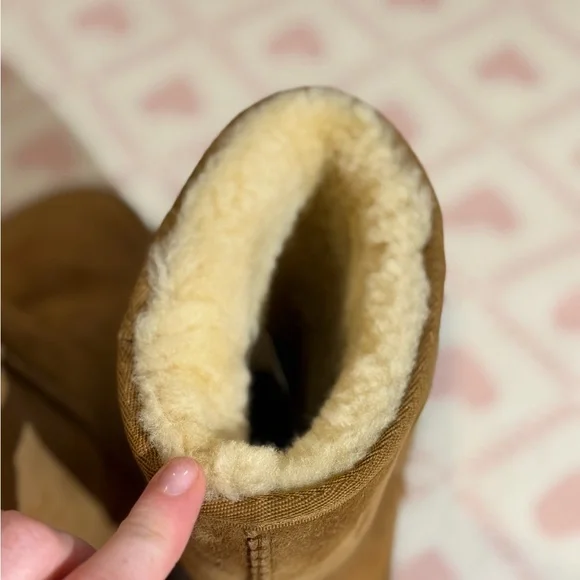 UGG Women's Classic II Chestnut Suede Shearling Mid-Calf Boots - Picture 4 of 7